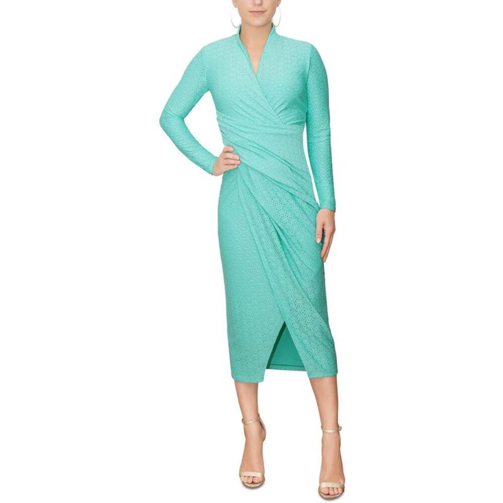 Rachel Roy Eyelet Elegant Mint Green Wrap Dress NWT